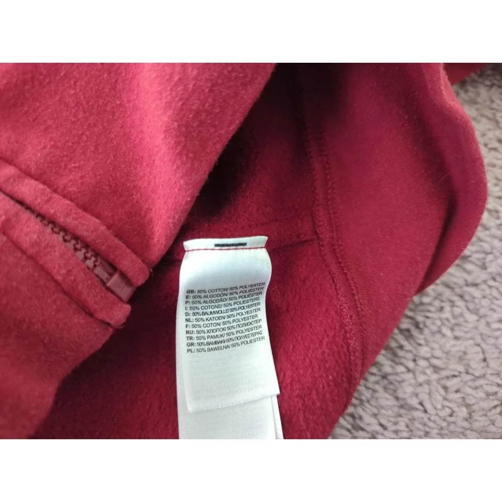 The North Face Hoodie Mens M Red Long Sleeve Full Zip Logo‎ Drawstring Outdoor